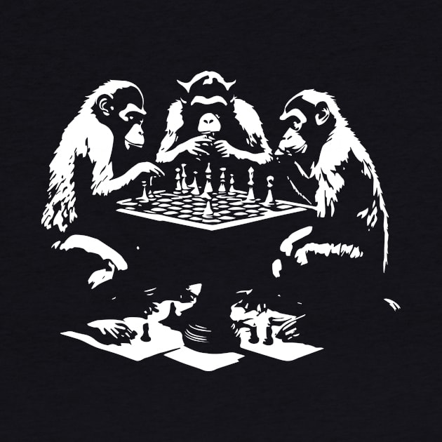 Monkeys playing chess by lkn